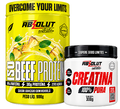 Kit Absolut Beef Protein 900g e Creatina Pura 300g