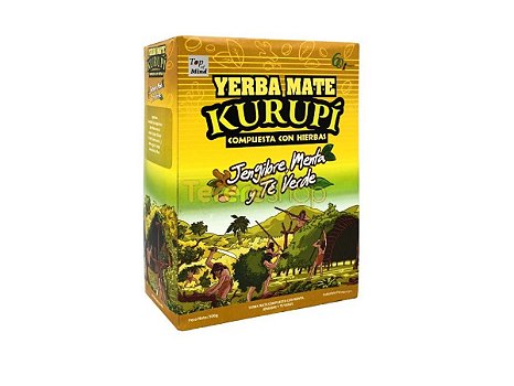 Erva Mate Kurupí Composta Gengibre Menta Chá Verde 500g