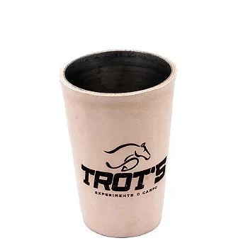 Copo Inox TROT’S Couro 200ml para Camping