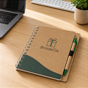Kit 20 Cadernos Ecológico com Caneta Personalizado