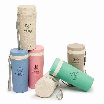 Kit 20 Copos Fibra de Bambu 350ml