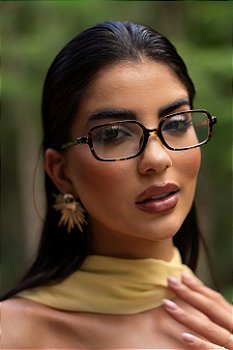 Óculos de Sol Retangular Neide 2.0 - Transparente Camuflado - Acetato