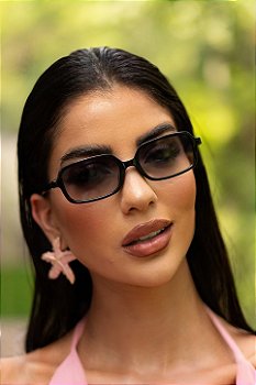 Óculos de Sol Retangular Neide 2.0 - Preto - Acetato