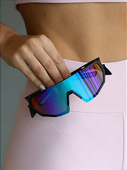 Óculos de Sol Esportivo Force 2.0 - Azul Verde Preto - Injetado