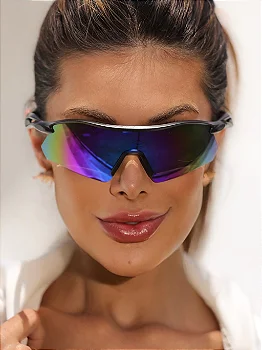Óculos de Sol Esportivo Máscara Prime - Azul Multicolors Preto - Injetado