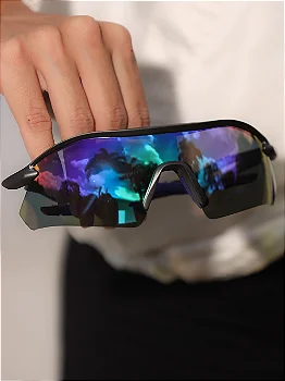 Óculos de Sol Esportivo Máscara Prime - Verde Multicolors Cinza Azul - Injetado