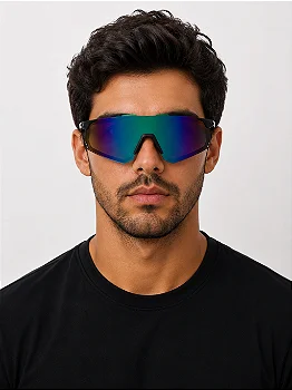 Óculos de Sol Esportivo Speed 2.0 - Azul Preto Verde - Injetado
