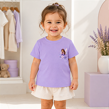 Camiseta Infantil Menina com Fadinha Delicada - Coleção Reino das Fadas