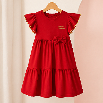 Vestido Infantil Menina com Babados e Laço - Modelagem Pequena