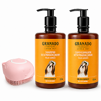 Kit Granado Shampoo Condicionador + Escova Dispenser Pet