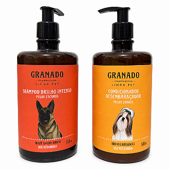 Shampoo Pet Pelos Escuros E Condicionador Desembaraçador