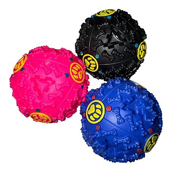 Kit 3 Bolas Interativas Petisqueiras com Som para Cães M 9 cm