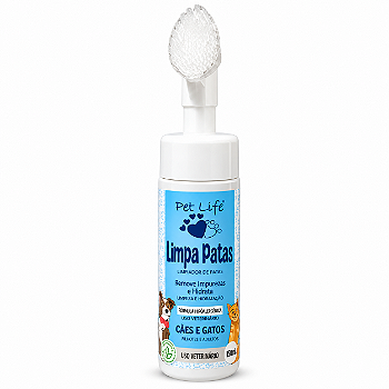 Limpa Patas Pet Life 150ml com Escova Aplicadora para Cães e Gatos