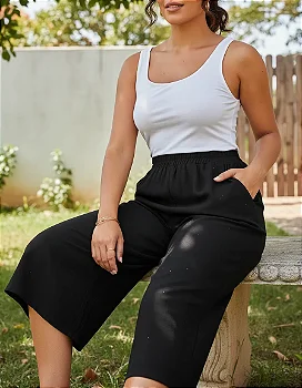 Calça Feminina Pantacourt Capri Com Forro