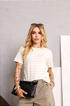 Tshirt Duna Off Listras Verde Oriente