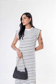 Vestido Midi Muscle Risca De Giz Off
