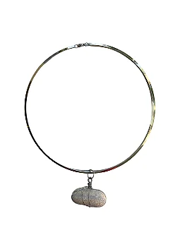 Arenito Guarani Pingente Alambrismo Colar Chocker Aço Inoxidável Aromaterapia