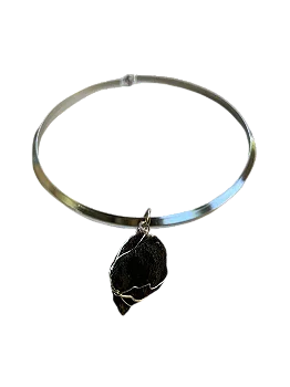 Betume Arenoso Único Aroma Petróleo Natural Pingente Alambrismo Colar Chocker Aço Inoxidável Aromaterapia