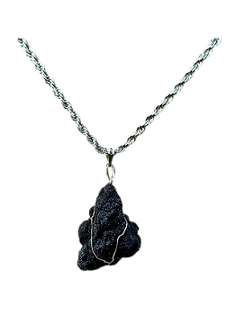 Betume Arenoso 46,5 ct | Colar Pingente Artesanal Difusor Aço Inóx