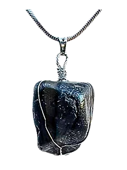 Flintstone Sílex Negro Trígono | Colar Aço Inóx