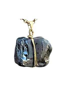 Flintstone Sílex Negro Chocolate EXTRA | Colar Ouro 18k