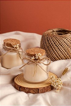 Vela para Lembrancinha Chá Branco (8 unid)
