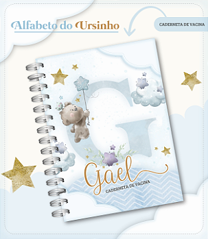 Caderneta de Vacina Alfabeto Ursinho Personalizada