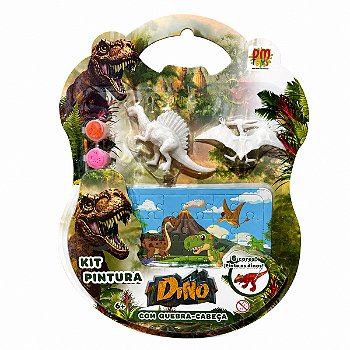 Kit Pintura Dinossauros com Quebra-Cabeça