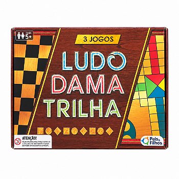 Jogo 3 em 1 Ludo, Dama e Trilha