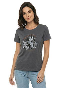 T-Shirt Baby Look Feminina Cavalo E Flores