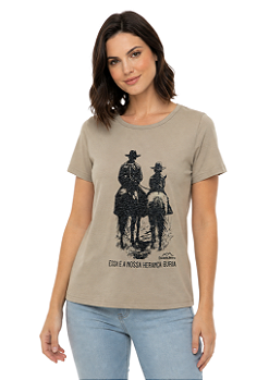 T-Shirt Baby Look Feminina Estanciero Nossa Herança Guria