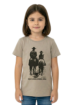 T-Shirt Baby Look Infantil Feminina Estanciero Nossa Herança Guria