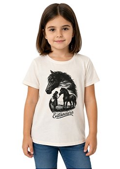 T-Shirt Regular Infantil Feminina Estanciero Amizade Potro