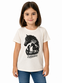 T-Shirt Regular Infantil Feminina Estanciero Amizade Potro