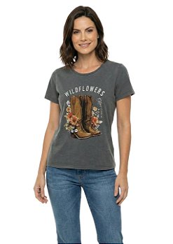 T-Shirt Baby Look Feminina Estanciero Wildflowers