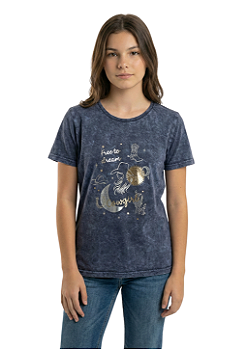 T-Shirt Juvenil Baby Look Feminina Estanciero Free To Dream