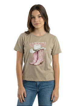 Camiseta Juvenil Oversized Feminina Estanciera Country Boots