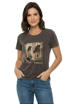 Shirt Feminina Estanciera Cavalo na Janela