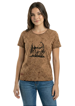 Shirt JuvenilFeminina Estanciera Lavanderia Égua e Potro