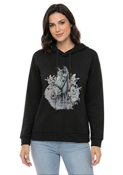 Moletom Feminino Estanciero Horse Com Flores