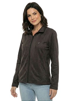 Jaqueta Forrada Feminina Suede Gola Padre Estanciero