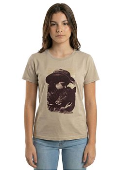 T-Shirt Baby Look Juvenil Feminina Estanciero Menina Com Novilha