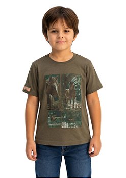 Camiseta Infantil Masculina Estanciero Cavalos No Rio