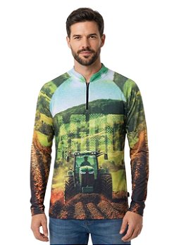 Camisa Manga Longa Estampada Proteção UV Estanciero V10