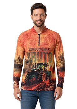 Camisa Manga Longa Estampada Proteção UV Estanciero V11