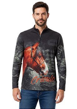 Camisa Manga Longa Estampada Proteção UV Estanciero V13