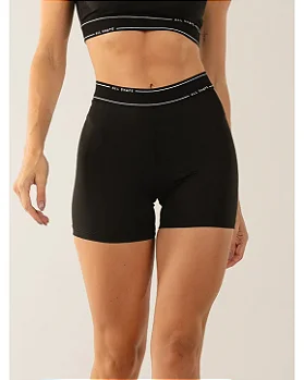 SHORT COM ELÁSTICO PERSONALIZADO - PRETO
