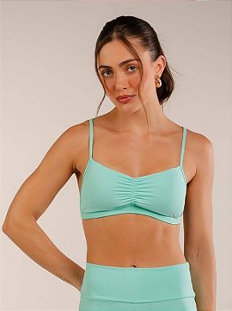 TOP FRANZIDO - AZUL TURQUESA