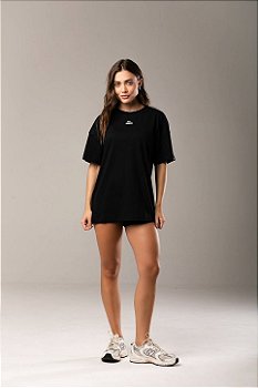 CAMISETA DE MALHA PENTEADA - PRETO