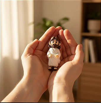 Mini Jesus Sentado Lembrancinha Decorativa Religiosa